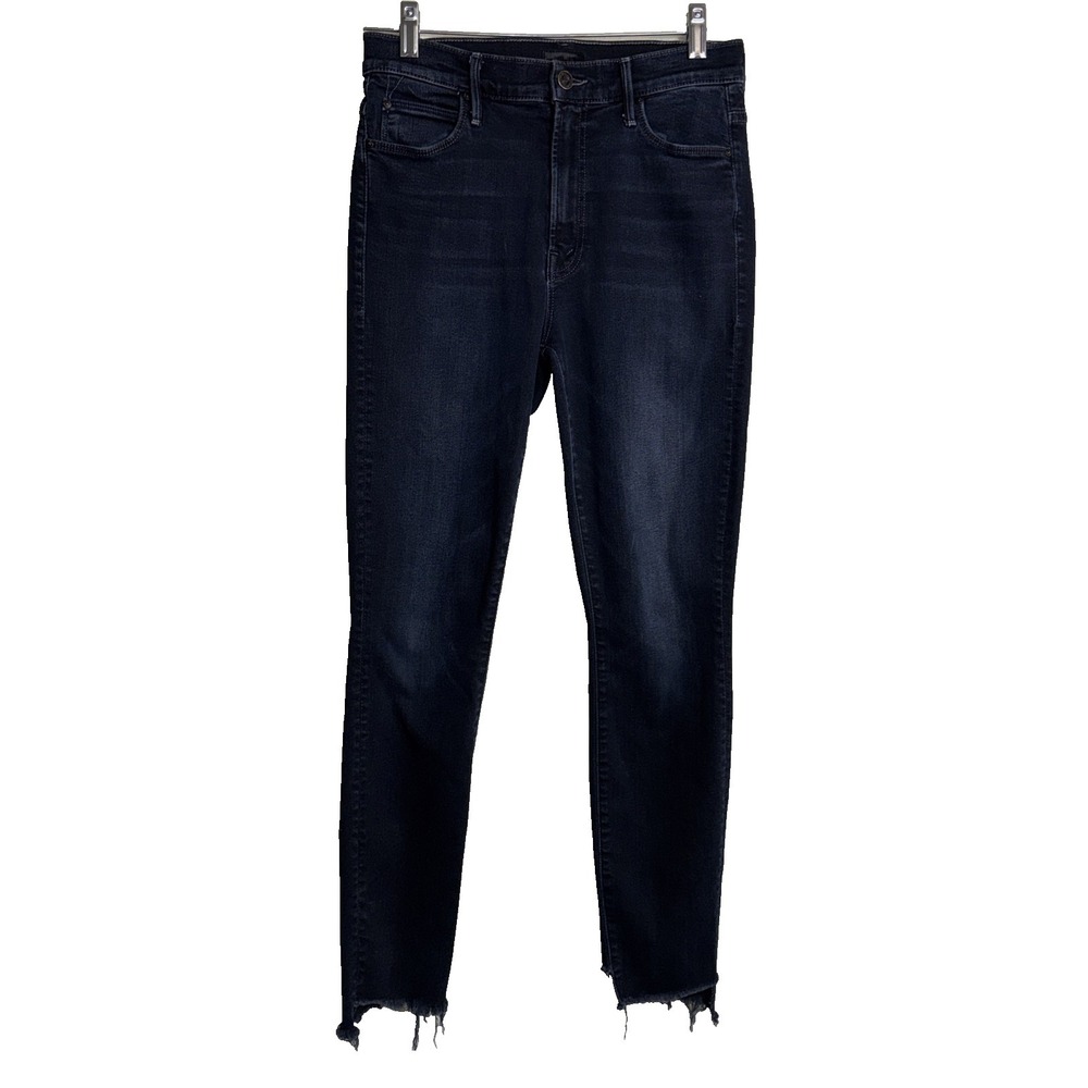 Mother Stunner Zip Jeans 28 Edgy Minimalist Fray Hem Skinny Designer Streetwear